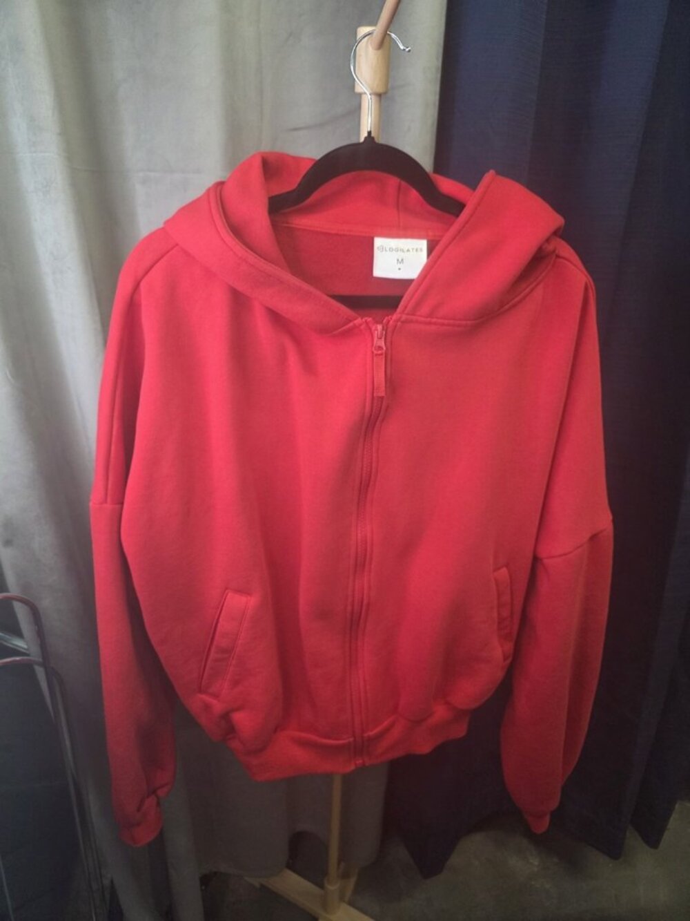 Blogilates Womens M Red Oversized Full Zip Hoodie Sweatshirt Dolman Sleeve Wl437